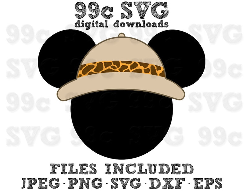 Safari Mickey Disney Animal Kingdom SVG DXF Png Vector Cut | Etsy