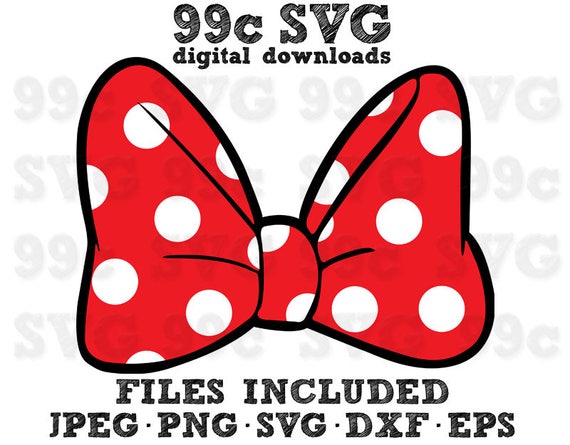 Minnie Mouse Bow Svg Dxf Png Vector Cut File Cricut Design Silhouette Cameo Vinyl Decal Disney Party Stencil Template Heat Transfer Iron