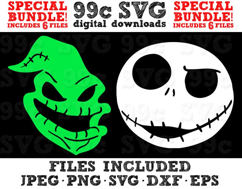 Download Nightmare Before Christmas Bundle Pack Jack Oggie SVG DXF ...