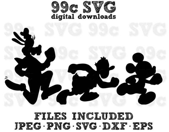 Download Run Disney Goofy Donald Mickey SVG DXF Png Vector Cut File ...