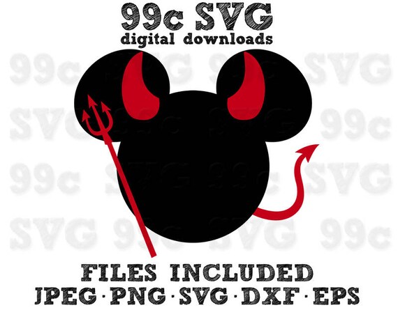 Download Mickey Mouse Halloween Devil SVG DXF Png Vector Cut File ...
