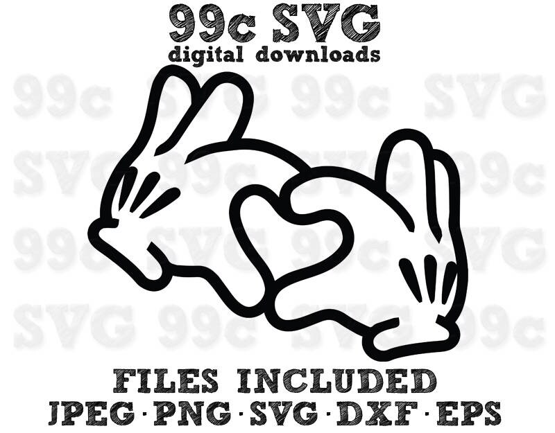 Download Mickey Heart Hands SVG DXF Png Vector Cut File Cricut ...