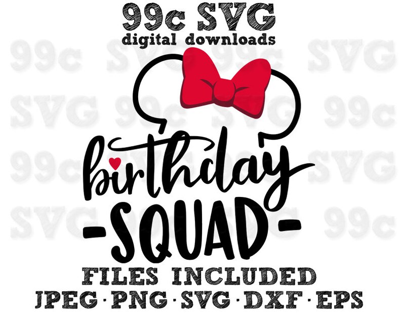 Download Clip Art Shirt Svg Decal Svg Disney Birthday Svg Birthday Squad Svg Instant Download Clipart File Vinyl Cutting File Vectors Art Collectibles