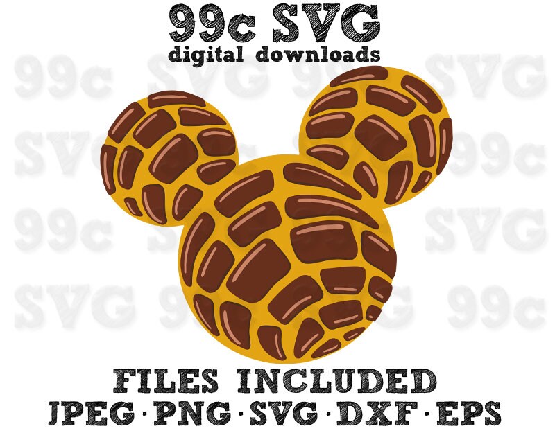 Download Mickey Pan Dulce Concha Sweet Bread D-lish Food SVG DXF ...