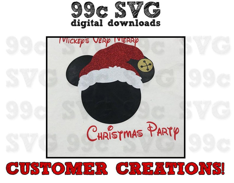 Download Mickey Xmas Santa Hat Christmas SVG DXF Png Vector Cut ...