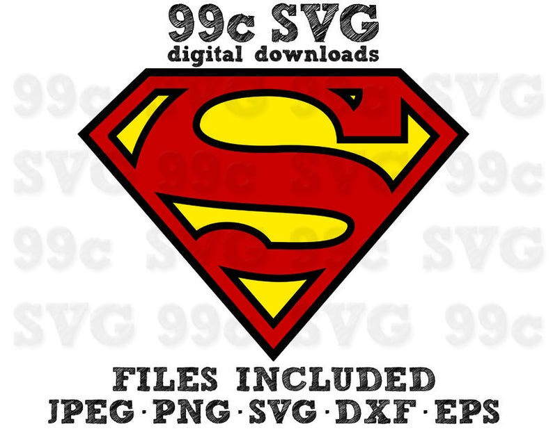 Download Superman DC Logo Superhero SVG DXF Png Vector Cut File ...