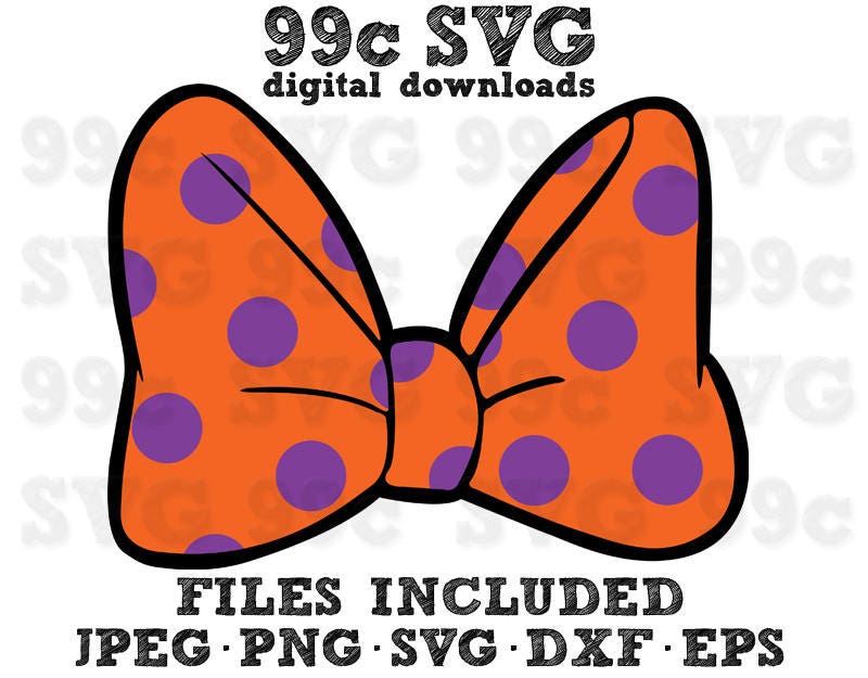 Download Minnie Mouse Halloween Bow SVG DXF Png Vector Cut File ...