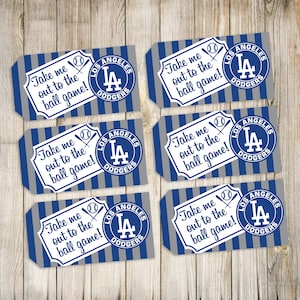 Dodgers Baseball Party Favor Tags / Birthday Party Gift Tags / Personalized Digital File