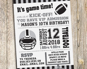 Las Vegas Raiders Football Birthday Party Invitation / Invite / Personalized Digital File
