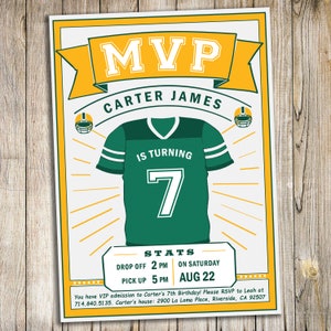 Football Theme Birthday Party Invitation / Customized Green Bay Packers Theme Invite / Personalized Digital Print