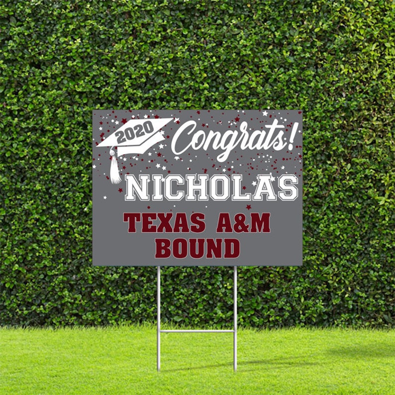 Full Color Custom Yard Sign / College Bound / Graduation / Etsy