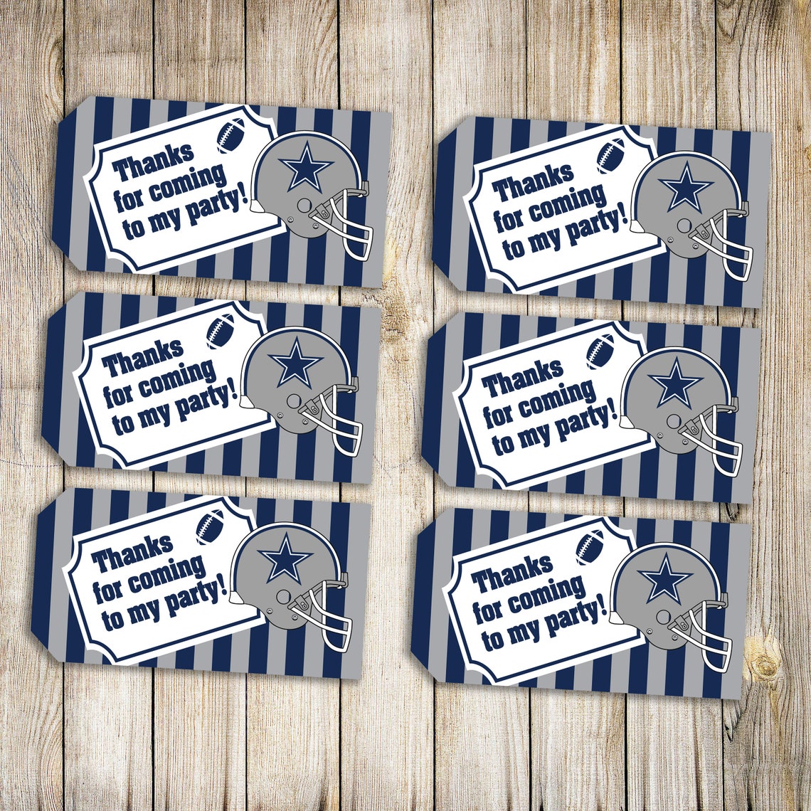 Dallas Cowboys Football Favor Tags / Birthday Party Favors Tag Etsy