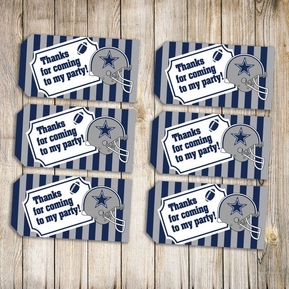 Dallas Cowboys Football Favor Tags / Birthday Party Favors Tag Etsy