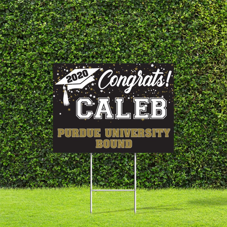 Full Color Custom Yard Sign College Bound Graduation Etsy