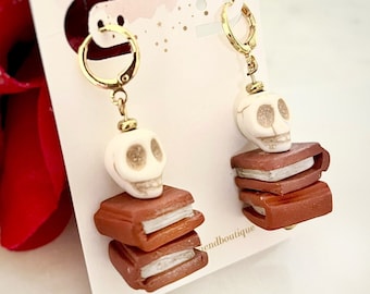 Booktok, Spooky Book Earrings, Book Lover Earrings, Library Earrings Literature, Lightweight Halloween Earrings, booktok book club gift