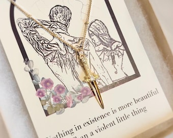 Fourth Wing Gift, Xaden Violence Necklace, Dainty Dagger Necklace, Edgy Jewelry, Layering Necklace, Gift from Xaden, BookTok, Romantasy Gift