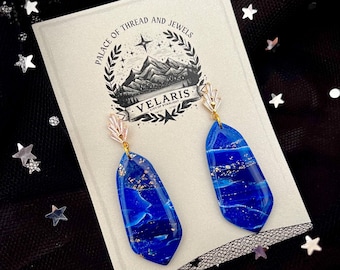 ACOTAR Jewelry Gift, Night Court Earrings, Rhysand Gift, Velaris Book Jewelry, Starry Night Earrings, BookTok, Lightweight Statement Earring