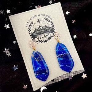 ACOTAR Jewelry Gift, Night Court Earrings, Rhysand Gift, Velaris Book Jewelry, Starry Night Earrings, BookTok, Lightweight Statement Earring