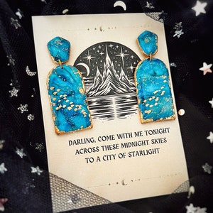 ACOTAR Starlight Earrings, Rhysand Gift, Velaris Bookish Jewelry, Starry Night Earrings,  BookTok, Lightweight Statement Earrings