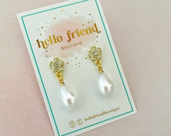 Bridgerton Jewelry, Balletcore, Baroque Pearl earrings, Regency Victorian drop earrings, Bridal pearl earrings, floral pearl earrings