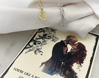 Manacled Alchemised Gift Dramione, Dramione Necklace, Rose in Graveyard, Dainty Rose Necklace, Gift from Draco Kaine, Romantasy Gift BookTok