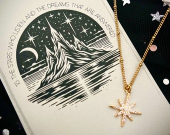ACOTAR Gift, To the Stars Who Listen, Feyre Rhysand necklace, ACOTAR inspired necklace, dainty star necklace, ACOMAF, BookTok
