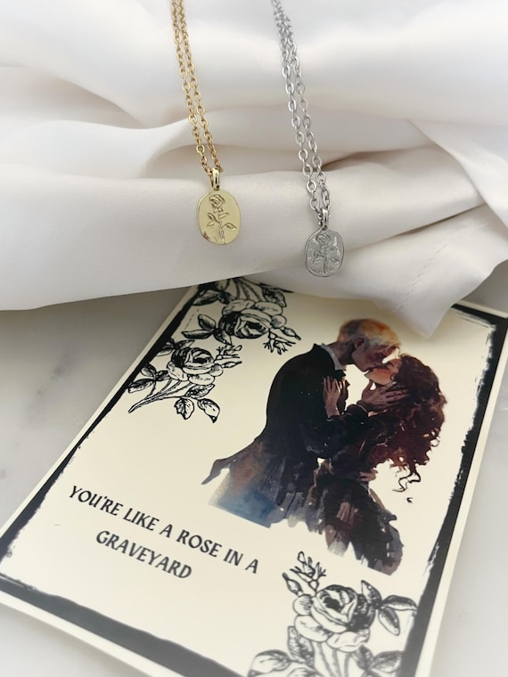 Manacled Alchemised Gift Dramione, Dramione Necklace, Rose in Graveyard, Dainty Rose Necklace, Gift from Draco Kaine, Romantasy Gift BookTok