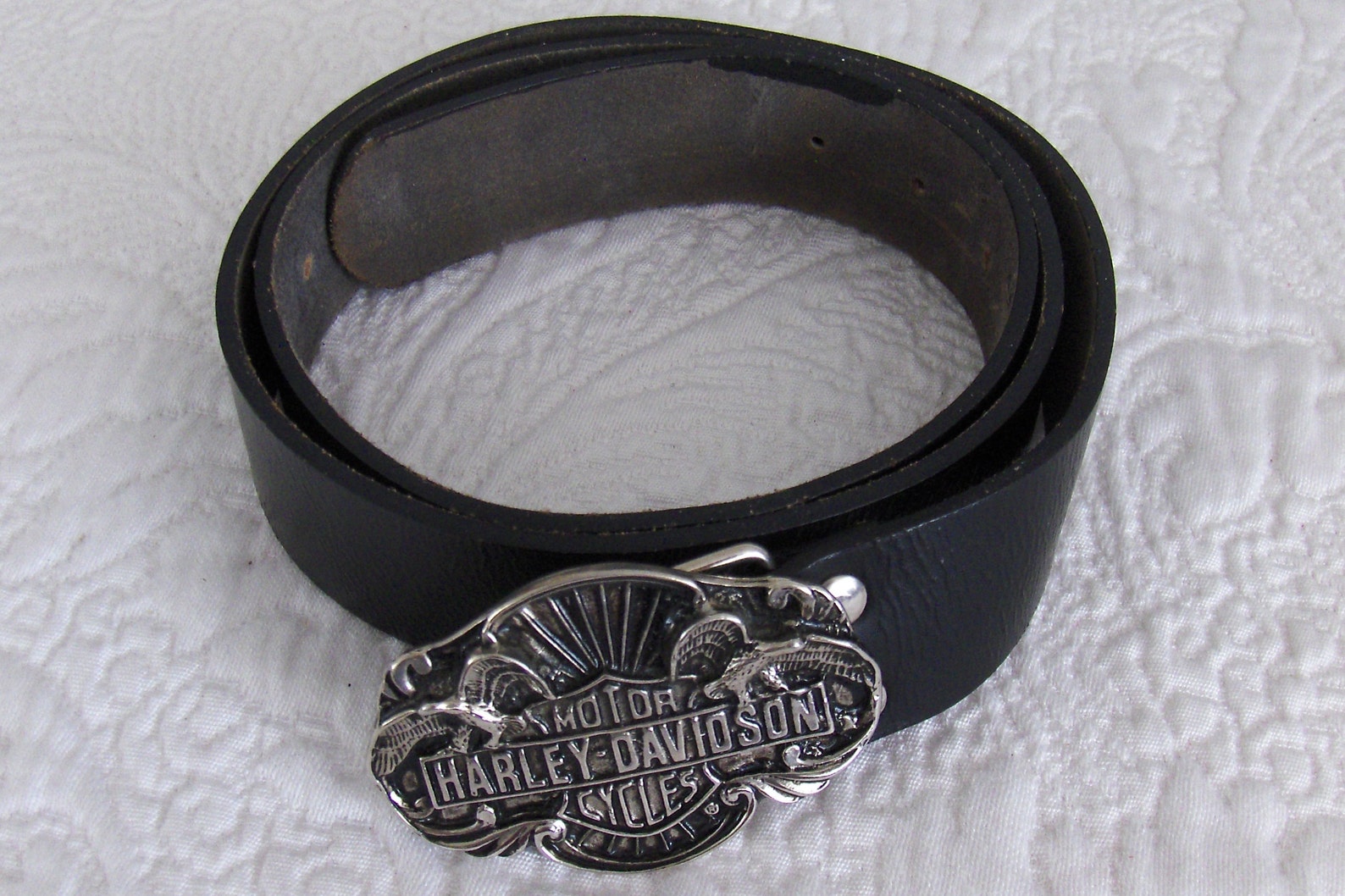 MOTORCYCLES HARLEY DAVIDSON vintage black leather belt with Etsy