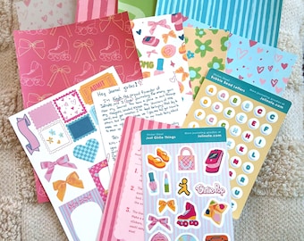 90s Themed Crafting Papers and Stickers for Junk Journals