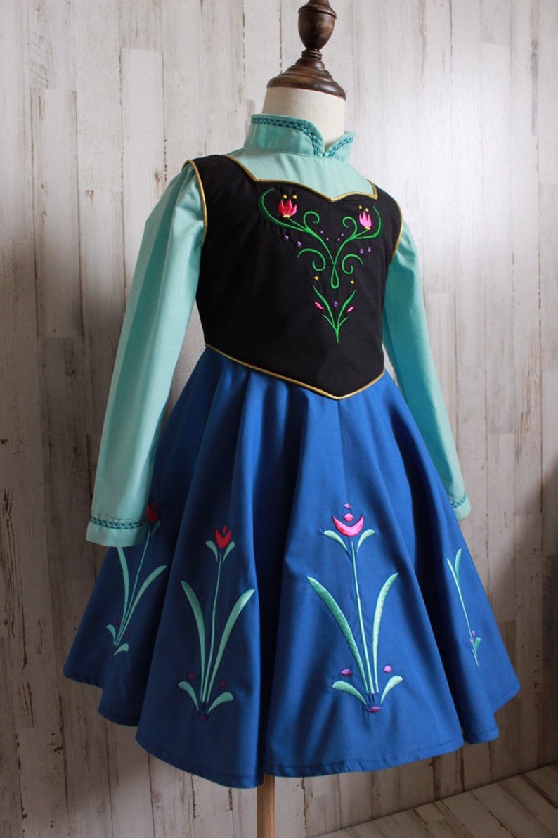Frozen Anna Blue Winter Dress Toddler Girls Child Kids - Etsy