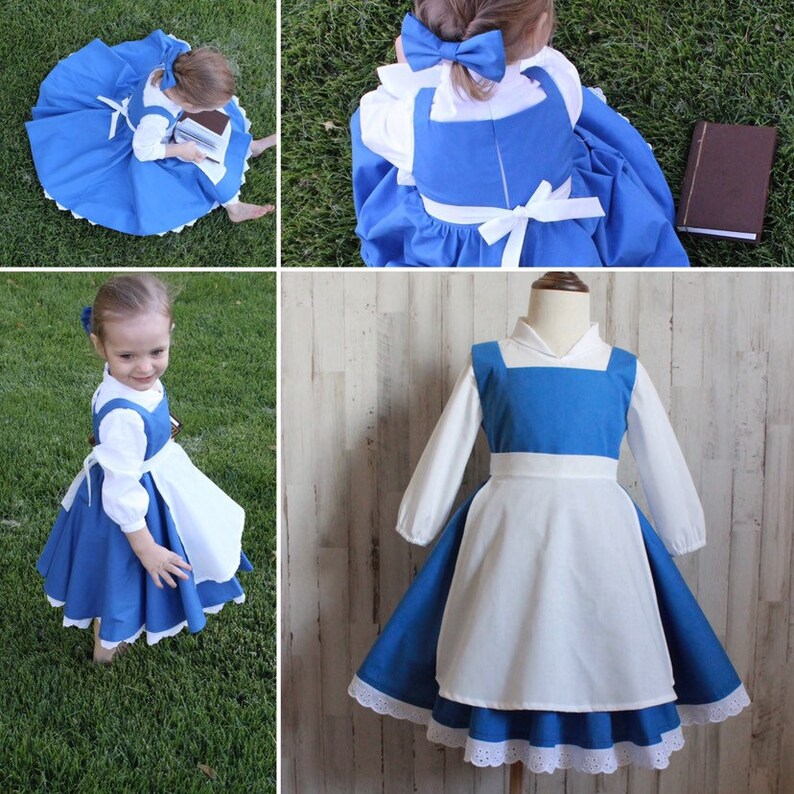 Belle Blue Dress Beauty And The Beast Provincial Peasant Dress Etsy