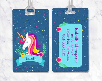 Field Rain Unicorn Riding Triceratops Fashion Luggage Tag PVC Travel ID Suitcases Label For Bag