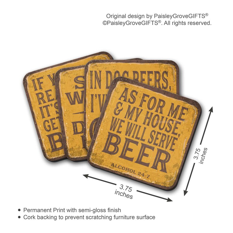 Funny Coasters Set Beer Lovers Gift Man Cave Home Bar Decor Etsy