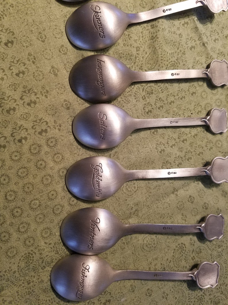 Rare collectible vintage pewter spoons Etsy
