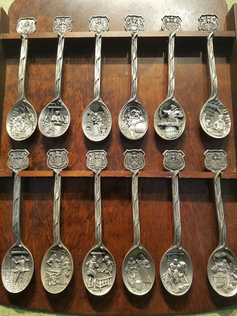 Rare collectible vintage pewter spoons Etsy