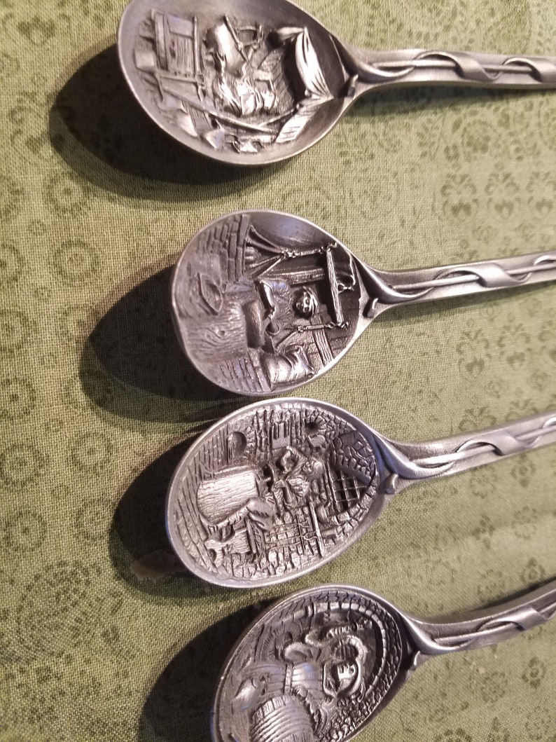 Rare collectible vintage pewter spoons Etsy