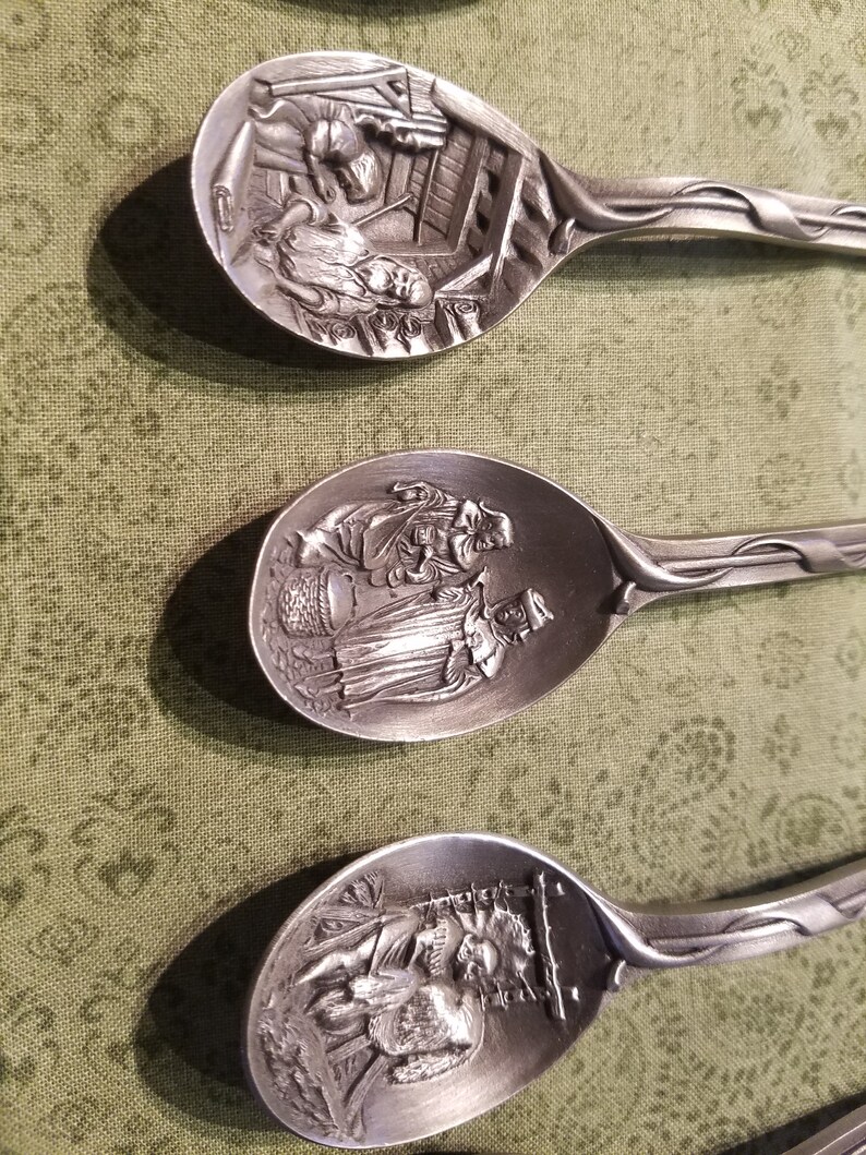 Rare collectible vintage pewter spoons Etsy