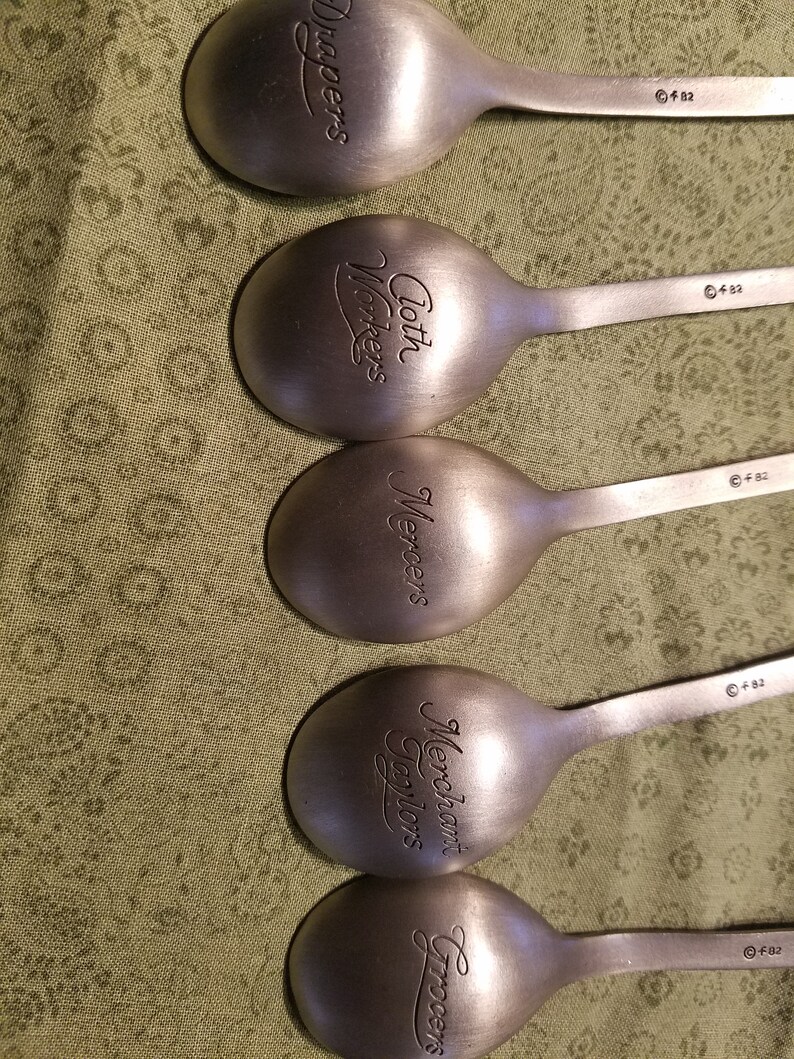 Rare collectible vintage pewter spoons Etsy