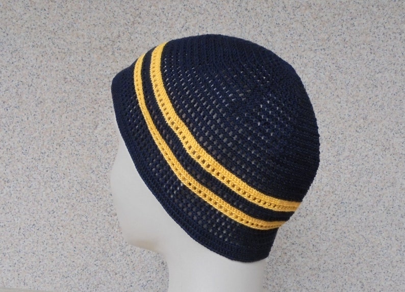 Summer cotton mens black crochet chemo hat Beach hat for men Best friend gift Unisex black hat Mens kufi hat Hippie beanie Brother gift hat