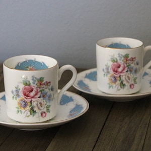Pair of Bone China Demitasse Cup and Saucer