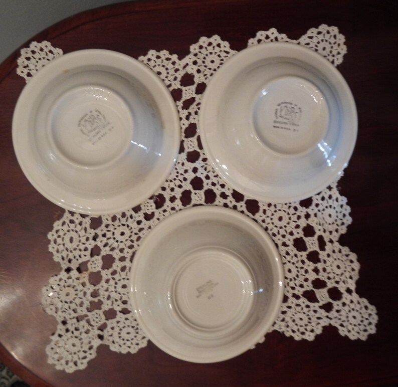 Vintage Sterling Vitrified China Floral Bowls East Liverpool Ohio USA