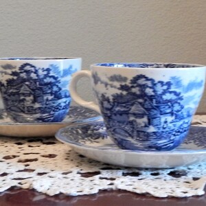 Salem English Village Blue Transferware Ironstone