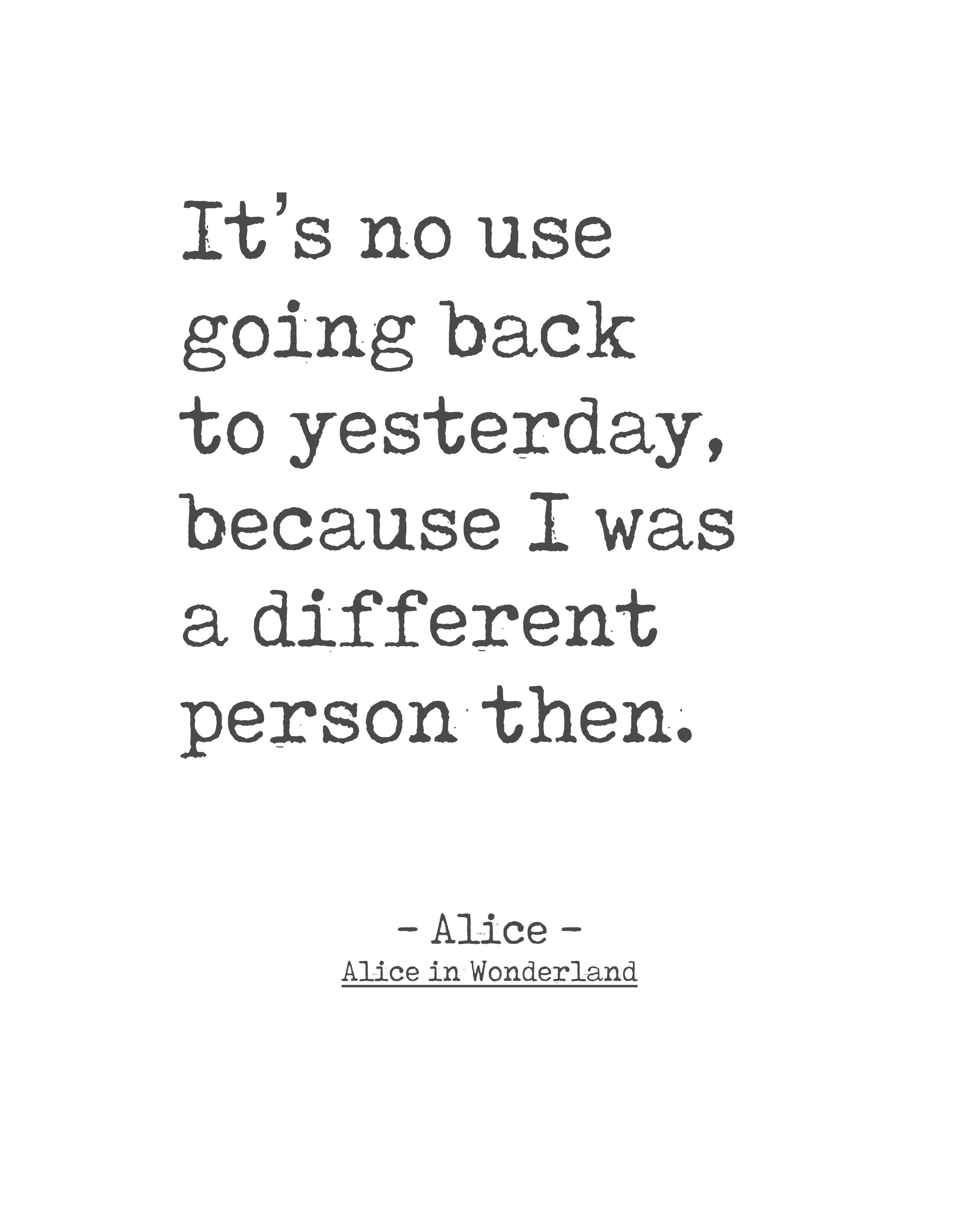 Alice in Wonderland Quote Print 