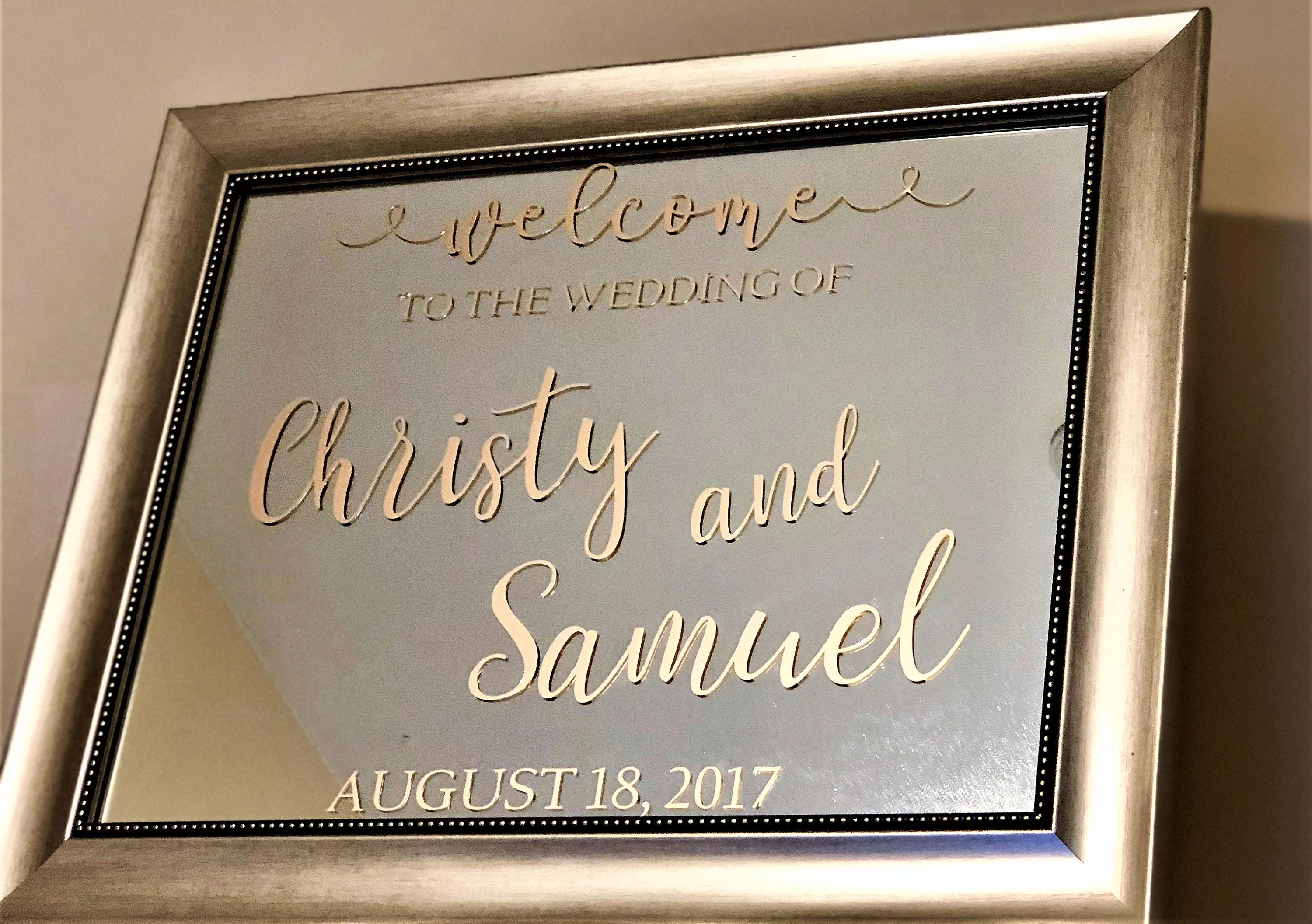 Wedding Custom Decal Mirror Personalized Decal Etsy