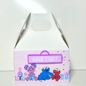Sesame Street Party Favor Box – Mini Gable Candy Box with Elmo, Abby Cadabby & Cookie Monster | Girl Birthday, Baby Shower, Treat Box