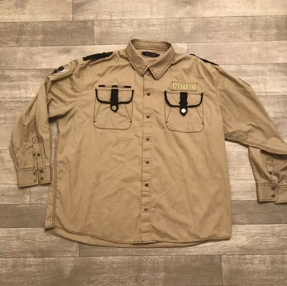 90s 00s Coogi Military Style Button Down Shirt Men