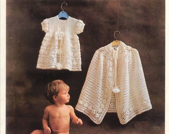 Vintage crochet pattern christening set