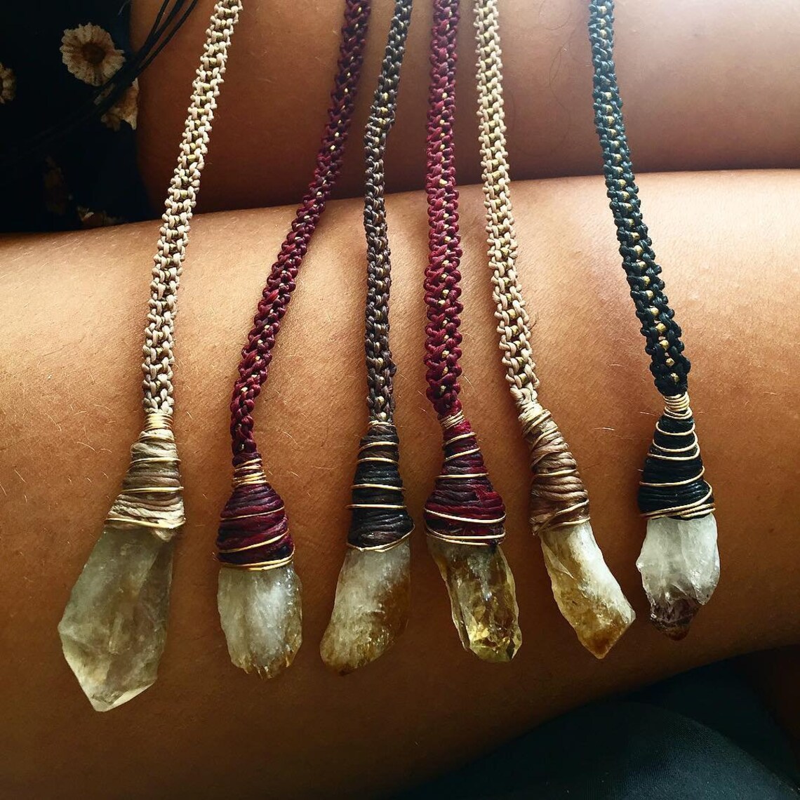 CRYSTAL MACRAME HEMP Hair Wraps Etsy