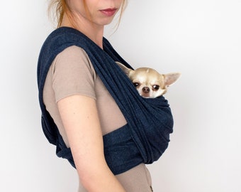 100% Premium cotton pet carrier for dogs up to 11 lbs/ dog sling/ breathable fabric/ dog sling