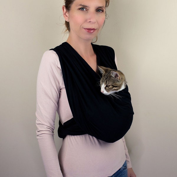 100 % Cotton Cat Carrier Sling.  Breathable pet bag. Cat carrier.